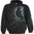 Black - Front - Spiral Direct Unisex Adult Shadow Raven Hoodie