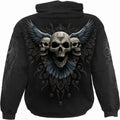 Black - Back - Spiral Direct Unisex Adult Raven Skull Hoodie