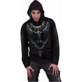 Black - Side - Spiral Direct Unisex Adult Raven Skull Hoodie