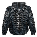 Black - Back - Spiral Direct Unisex Adult Skull Armour Hoodie