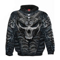 Black - Front - Spiral Direct Unisex Adult Skull Armour Hoodie