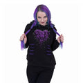 Black - Back - Spiral Direct Womens-Ladies Bleeding Heart Ripped Hoodie