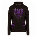 Black - Front - Spiral Direct Womens-Ladies Bleeding Heart Ripped Hoodie