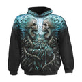 Black-Blue - Front - Spiral Direct Unisex Adult Flaming Spine Hoodie