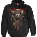 Black - Front - Spiral Direct Unisex Adult Cry Of The Wolf Hoodie