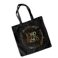 Black - Side - Lord Of The Rings Gold Foil Tote Bag