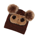 Brown - Side - Gremlins Gizmo Face Fluffy Beanie