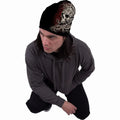 Black - Side - Spiral Skull Shoulder Wrap Beanie