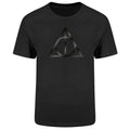 Black - Front - Harry Potter Unisex Adult Deathly Hallows T-Shirt