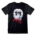 Black - Front - Friday The 13th Unisex Adult White Mask T-Shirt