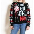 Black-White-Red - Back - Nightmare Before Christmas Unisex Adult Ho Ho Oh No Knitted Sweatshirt