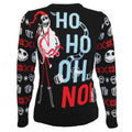 Black-White-Red - Front - Nightmare Before Christmas Unisex Adult Ho Ho Oh No Knitted Sweatshirt