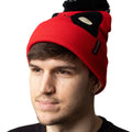 Red-Black - Lifestyle - Deadpool Face Pom Pom Beanie