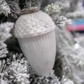 White - Back - The Noel Collection Textured Acorn Bauble