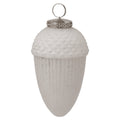 White - Front - The Noel Collection Textured Acorn Bauble