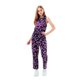 Purple - Front - Hype Girls Leopard Print Jumpsuit