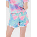 Blue-Pink - Back - Hype Girls Dream Smudge Script Casual Shorts