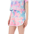 Blue-Pink - Front - Hype Girls Dream Smudge Script Casual Shorts