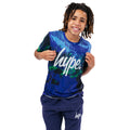 Navy-Green-White - Side - Hype Boys Reef Spray Script T-Shirt & Jogging Bottoms Set