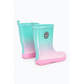 Mint-Pink - Back - Hype Childrens-Kids Fade Wellington Boots