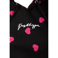 Black-Pink - Side - Hype Womens-Ladies Scatter Heart Scribble Hoodie