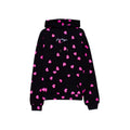 Black-Pink - Front - Hype Womens-Ladies Scatter Heart Scribble Hoodie