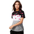Black-White-Grey - Lifestyle - Hype Womens-Ladies Tri Scatter Heart Scribble T-Shirt