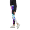 Multicoloured-Purple - Side - Hype Girls Chalk Dust Leggings