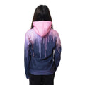 Navy Blue-Pink-White - Back - Hype Girls Dark Pastel Drips Hoodie