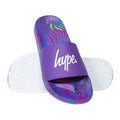 Purple - Side - Hype Baby Girls Crazy Wave Script Sliders