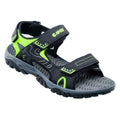 Black-Dark Grey-Lime - Front - Hi-Tec Childrens-Kids Menar Sandals