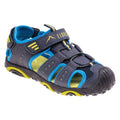 Navy-Blue-Lime - Front - Elbrus Childrens-Kids Vindis Sandals