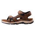 Dark Brown-Black - Back - Hi-Tec Mens Lucibel Leather Sandals