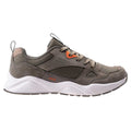 Khaki-Dark Khaki-Orange - Side - Iguana Mens Onavy Leather Trainers