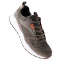 Khaki-Dark Khaki-Orange - Close up - Iguana Mens Onavy Leather Trainers