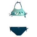 Sea Green-Navy - Back - Aquawave Girls Hali Palm Bikini Set