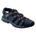 Navy-Dark Grey-Orange - Front - Hi-Tec Mens Tiore Logo Sandals