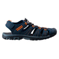 Navy-Dark Grey-Orange - Lifestyle - Hi-Tec Mens Tiore Logo Sandals