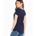 Navy - Back - Krisp Womens-Ladies Flared Short-Sleeved Top