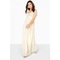 Beige - Front - Little Mistress Womens-Ladies Detachable Cape Maxi Dress