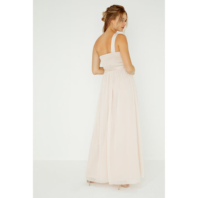 Little mistress pearl one sale shoulder satin top maxi dress