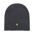 Mid Grey Marl - Front - Lyle & Scott Mens Ribbed Knitted Beanie