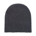 Mid Grey Marl - Back - Lyle & Scott Mens Ribbed Knitted Beanie