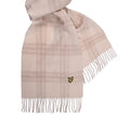 Light Mist-Heritage Taupe - Back - Lyle & Scott Checked Lambswool Scarf