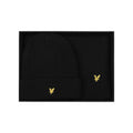 Jet Black - Front - Lyle & Scott Ribbed Lambswool Scarf & Beanie Set