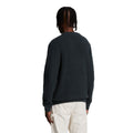 Jet Black - Back - Lyle & Scott Mens Knitted Waffle Jumper