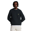 Jet Black - Front - Lyle & Scott Mens Knitted Waffle Jumper