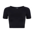 Black - Front - Silky Girls Plain Crop Top