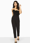 Black - Pack Shot - Girls On Film Womens-Ladies Halcyon Frill Bandeau Jumpsuit