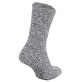 Grey - Back - FLOSO Mens Warm Slipper Socks With Rubber Non Slip Grip